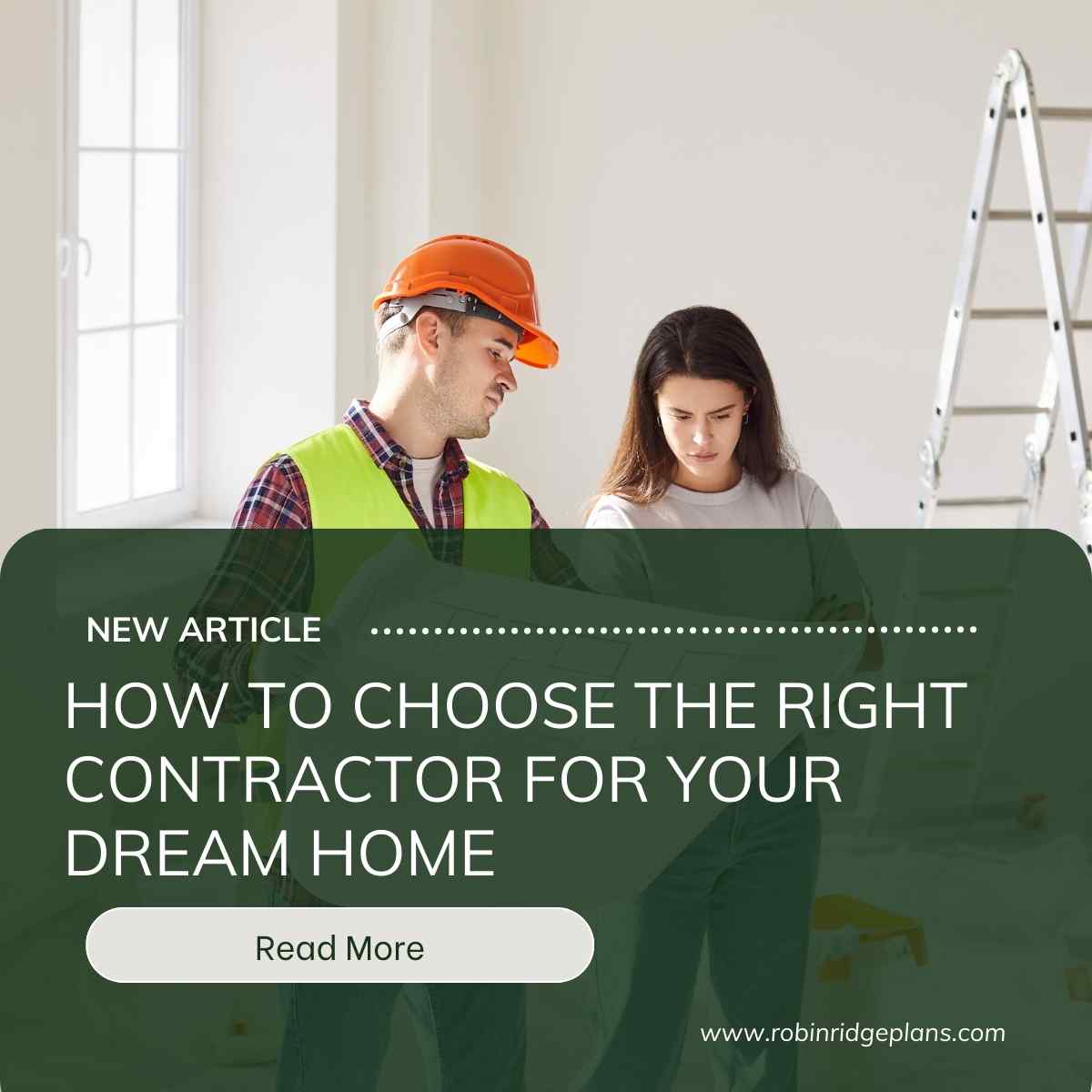 woman and a man looking over building plans in a new construction home.